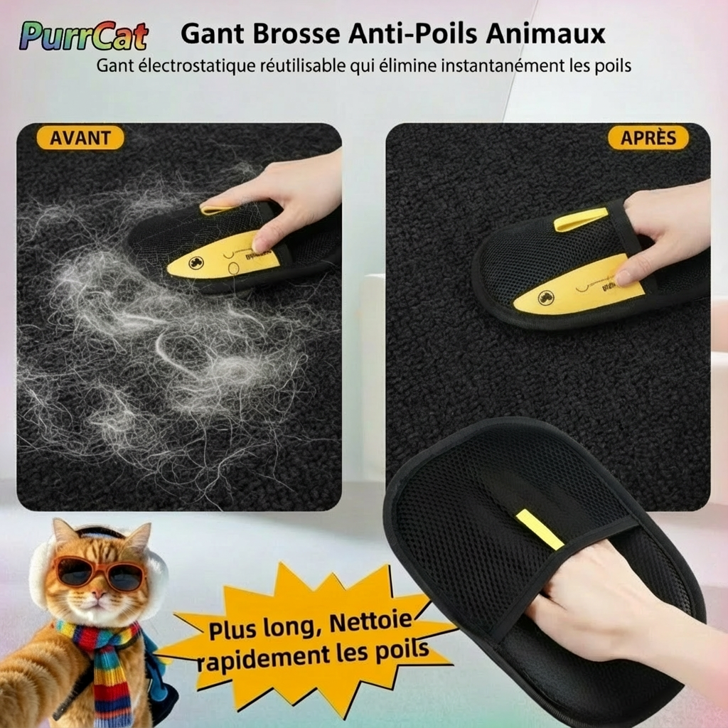 Pet hair glove removal Cat Grooming Reusable Electrostatic Dedusting Brush Dog Hair Remover for Couch Carpet Clothes Washable